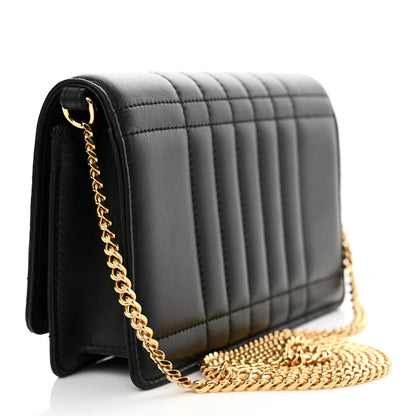 Burberry Lambskin Quilted Lola Clutch On Chain Black 3 of 12