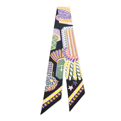Hermes Silk Epaulettes De Gala Twilly Black Multicolor 2 of 3