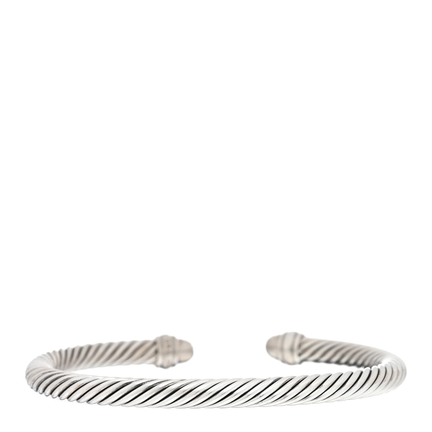 Sterling Silver Pave Diamond 5mm Cable Classics Bracelet