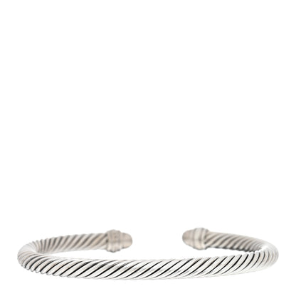 David Yurman Sterling Silver Pave Diamond 5mm Cable Classics Bracelet 2 of 3