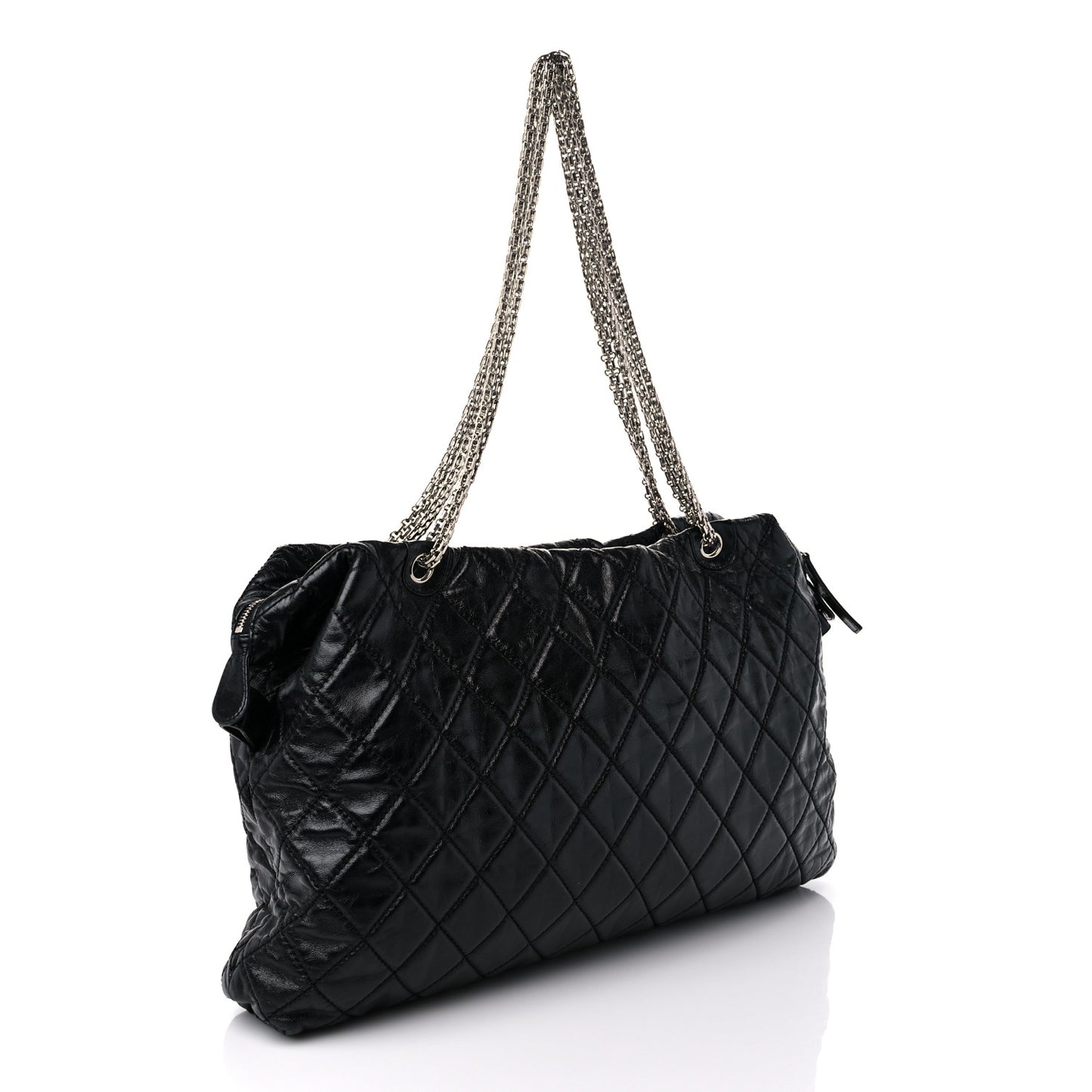 Aged Calfskin Oversized Reissue Overnight Tote Black