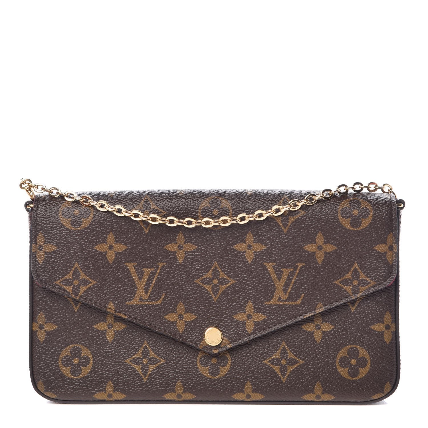 Louis Vuitton Monogram Pochette Felicie Chain Wallet Fuchsia 1 of 9
