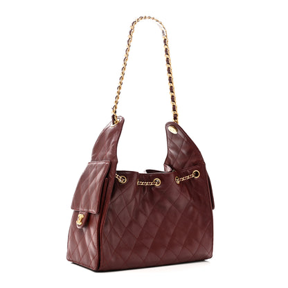 Chanel Caviar Quilted Small Chanel 25 Handbag Burgundy 3 of 10