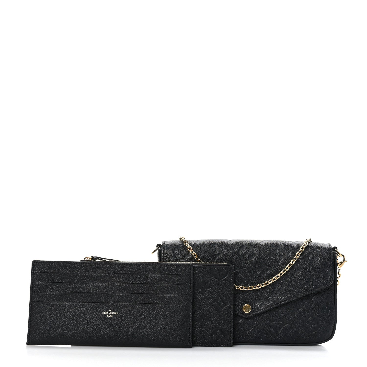 Louis Vuitton Empreinte Pochette Felicie Chain Wallet Black 3 of 9