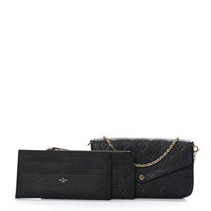 Louis Vuitton Empreinte Pochette Felicie Chain Wallet Black 3 of 9