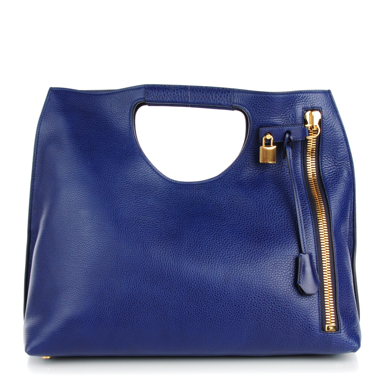 Tom Ford Grained Calfskin Alix Padlock Zip Tote Cobalt 1 of 8
