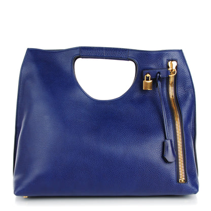 Tom Ford Grained Calfskin Alix Padlock Zip Tote Cobalt 1 of 8