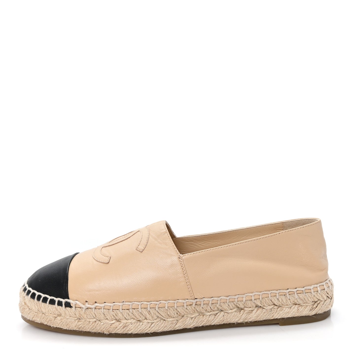 Lambskin CC Espadrilles 40 Beige Black