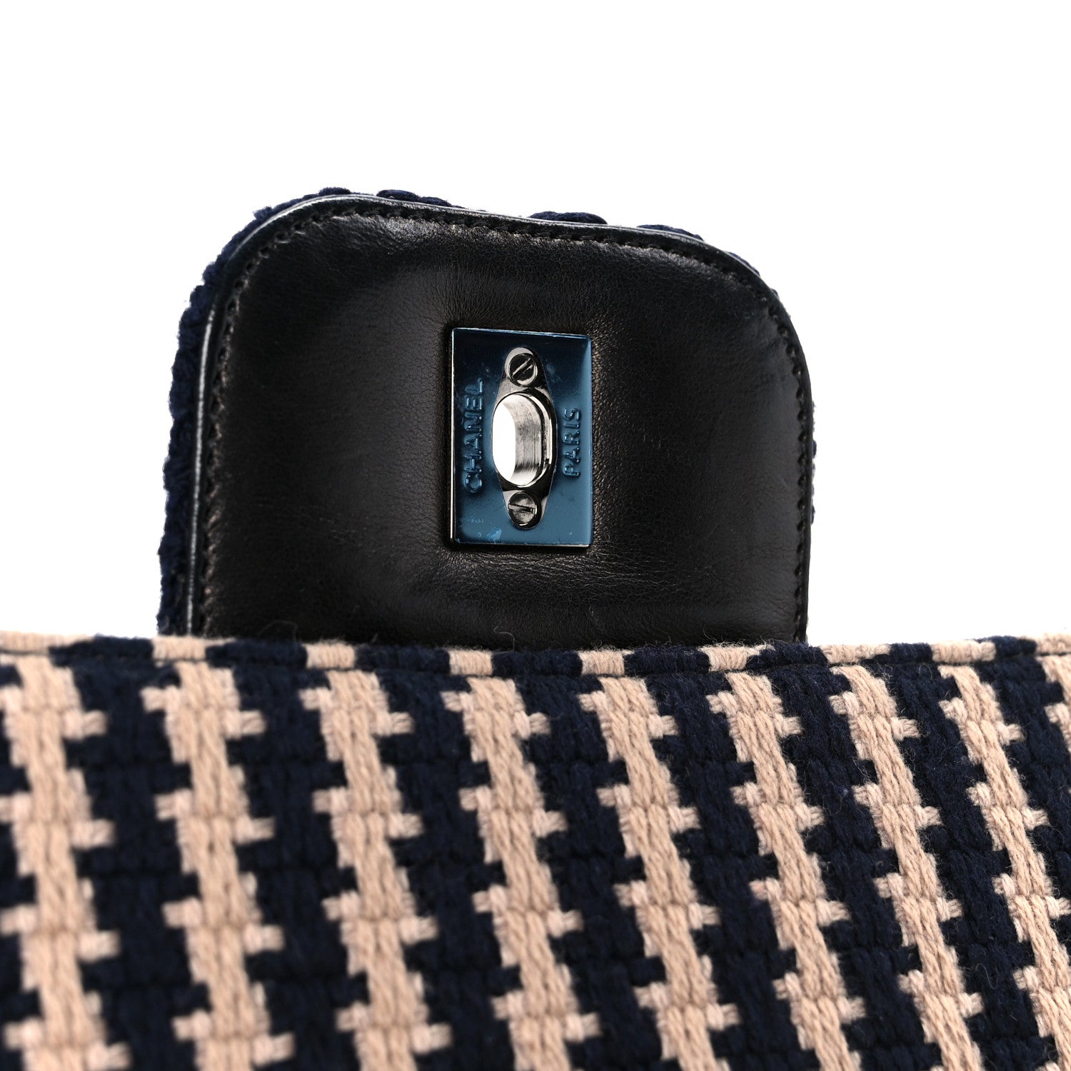 Chanel Tweed Medium Elementary Chic Flap Blue Beige 6 of 11