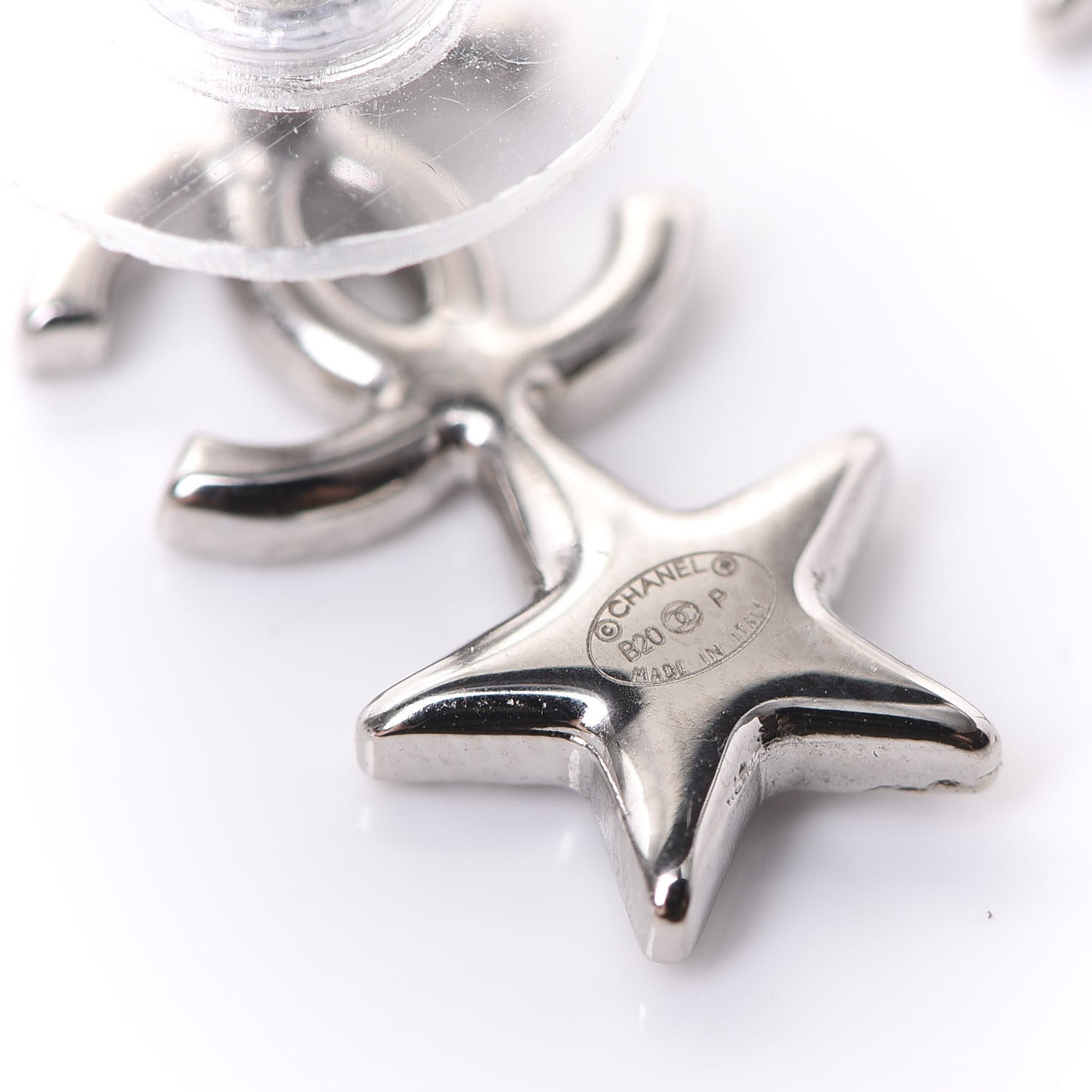 Crystal CC Star Earrings Silver