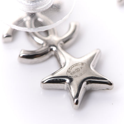 Chanel Crystal CC Star Earrings Silver 4 of 5