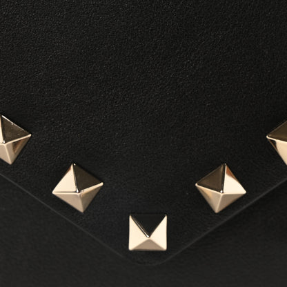 Valentino Garavani Vitello Medium Rockstud Envelope Flat Wristlet Pouch Black 7 of 9