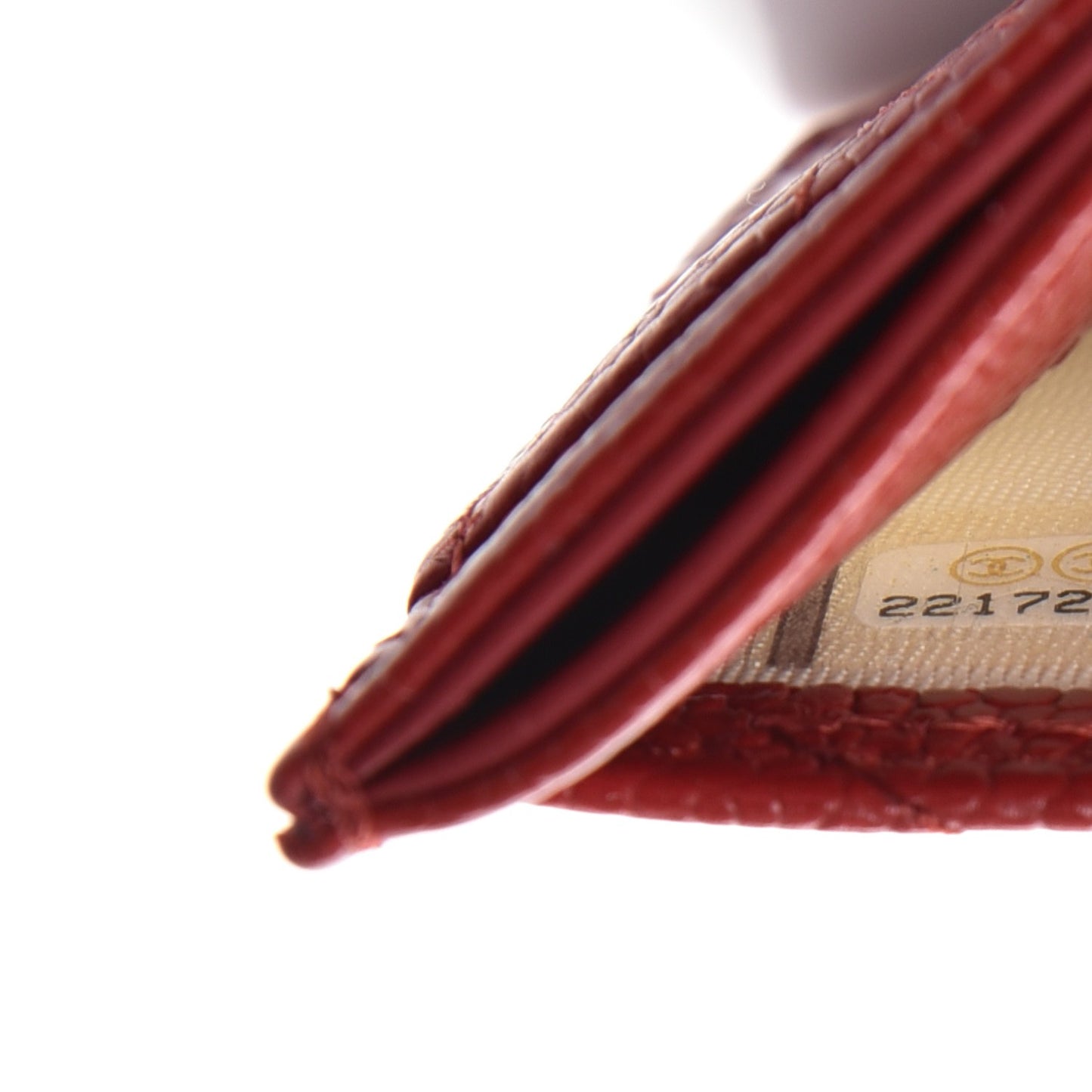 Caviar Quilted Card Holder Red