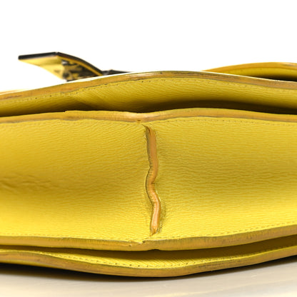 Celine Liege Calfskin Medium Classic Box Flap Bag Fluo Yellow 11 of 14