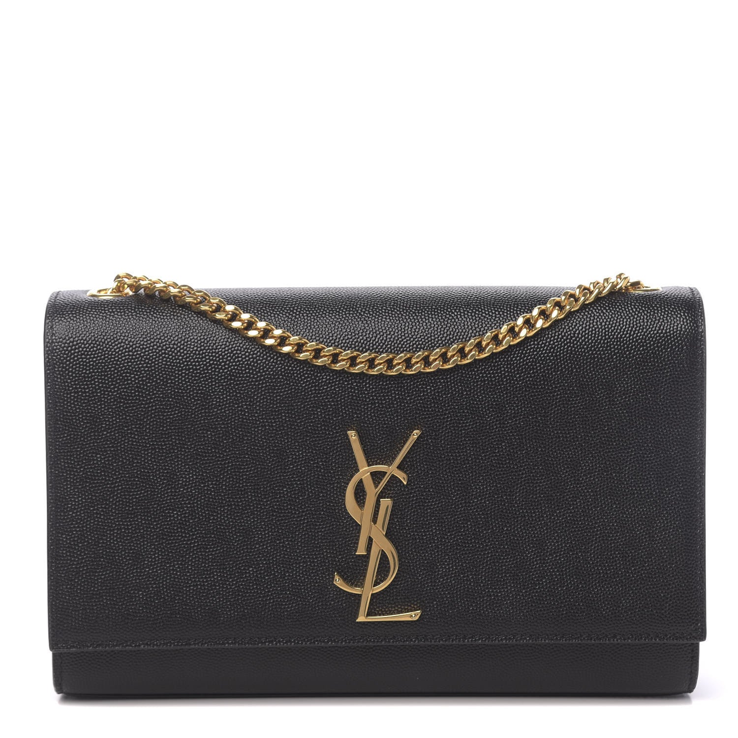 Saint Laurent Grain De Poudre Medium Classic Monogram Kate Satchel Black 1 of 9