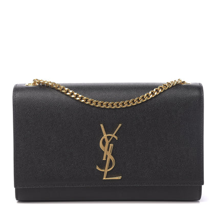 Saint Laurent Grain De Poudre Medium Classic Monogram Kate Satchel Black 1 of 9