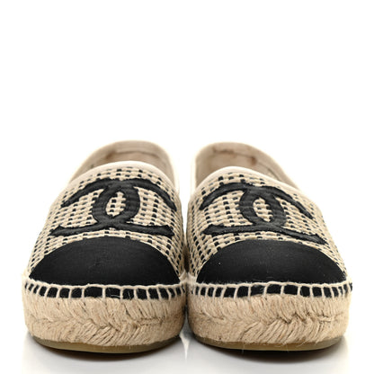 Chanel Mesh Grosgrain CC Espadrilles 36 Beige Black 2 of 8