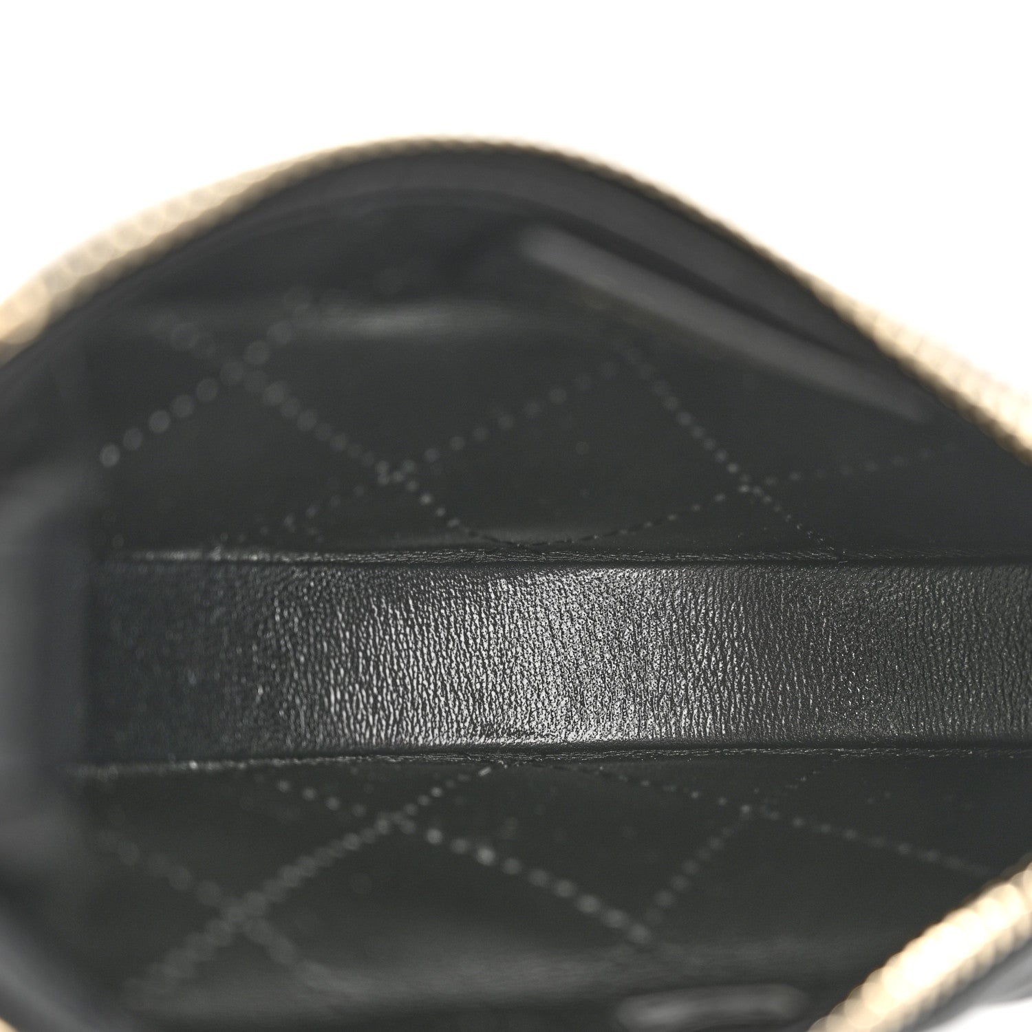 Chanel Shiny Crumpled Lambskin Quilted Chain Around Mini Pouch Black 5 of 11