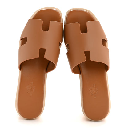 Hermes Calfskin Cork Eze 30 Sandals 36 Gold 2 of 9