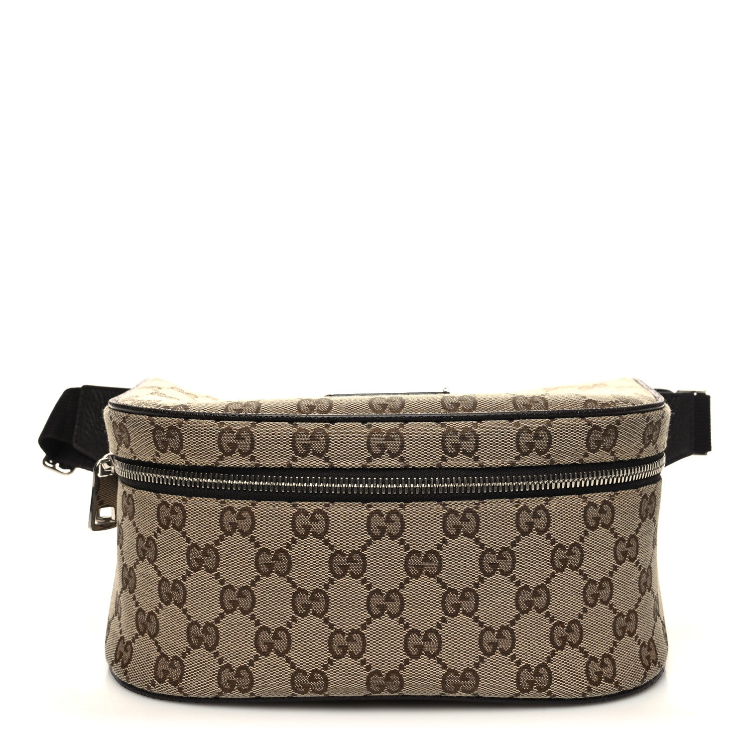 Gucci Monogram Dollar Calfskin Waist Pouch Beige Ebony Testa di Moro Marrone Scuro 1 of 10