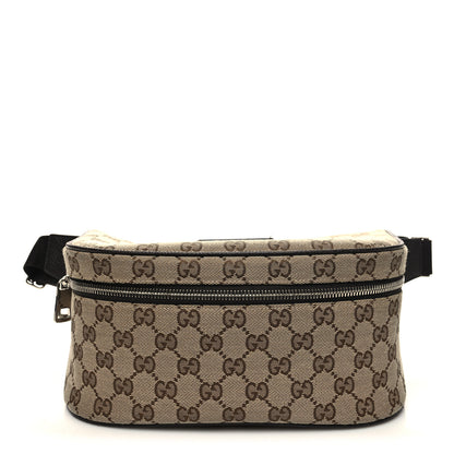 Gucci Monogram Dollar Calfskin Waist Pouch Beige Ebony Testa di Moro Marrone Scuro 1 of 10
