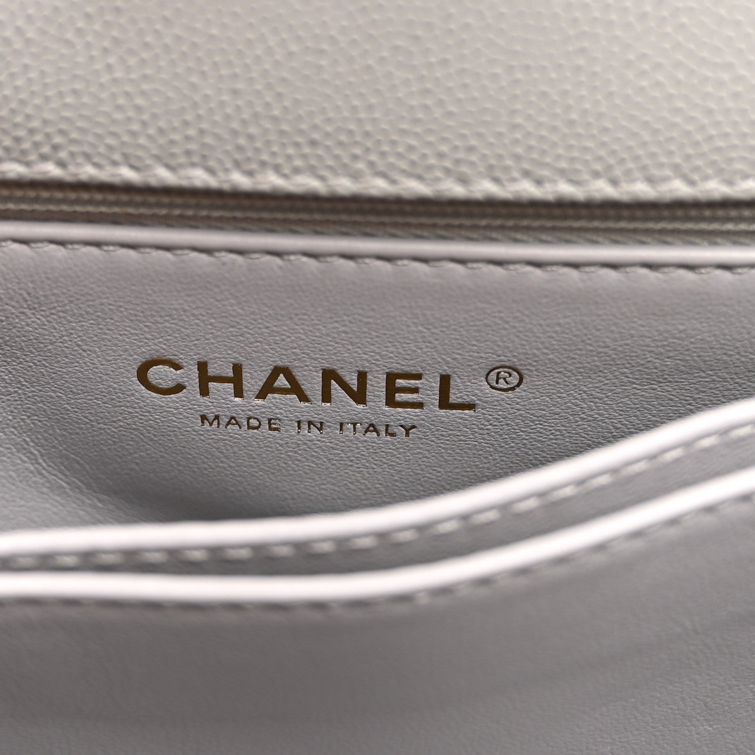 Chanel Caviar Quilted Mini Coco Handle Flap Light Grey 5 of 9