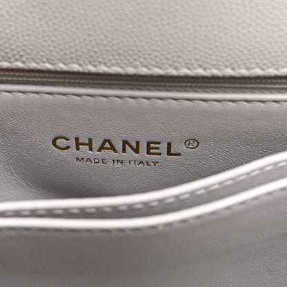 Chanel Caviar Quilted Mini Coco Handle Flap Light Grey 5 of 9