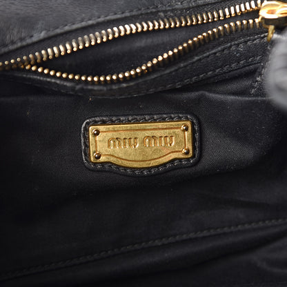 Miu Miu Nappa Matelasse Top Handle Satchel Black 6 of 10