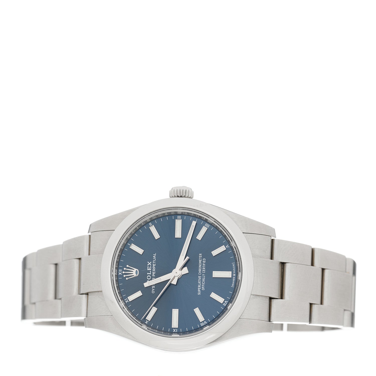 Rolex Stainless Steel 34mm Oyster Perpetual Watch Bright Blue 124200 2 of 5