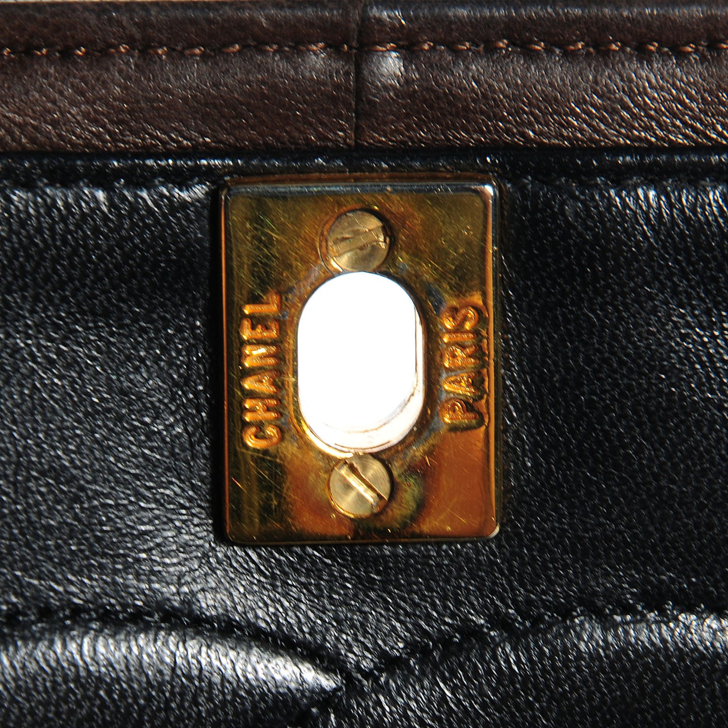 Quilted Lambskin Small Single Flap Brown
