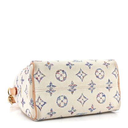 Louis Vuitton Monogram Jacquard Fabric Speedy Bandouliere 20 Multicolor Beige 4 of 18