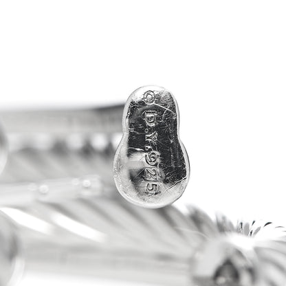 David Yurman Sterling Silver Diamond Extra Large Crossover Hoop Earrings 4 of 4