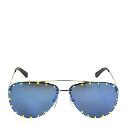 Louis Vuitton Metal The Party Aviator Sunglasses Blue 2 of 6
