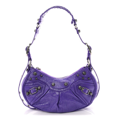 Balenciaga Agneau Arena Le Cagole Shoulder Bag XS Purple 1 of 11