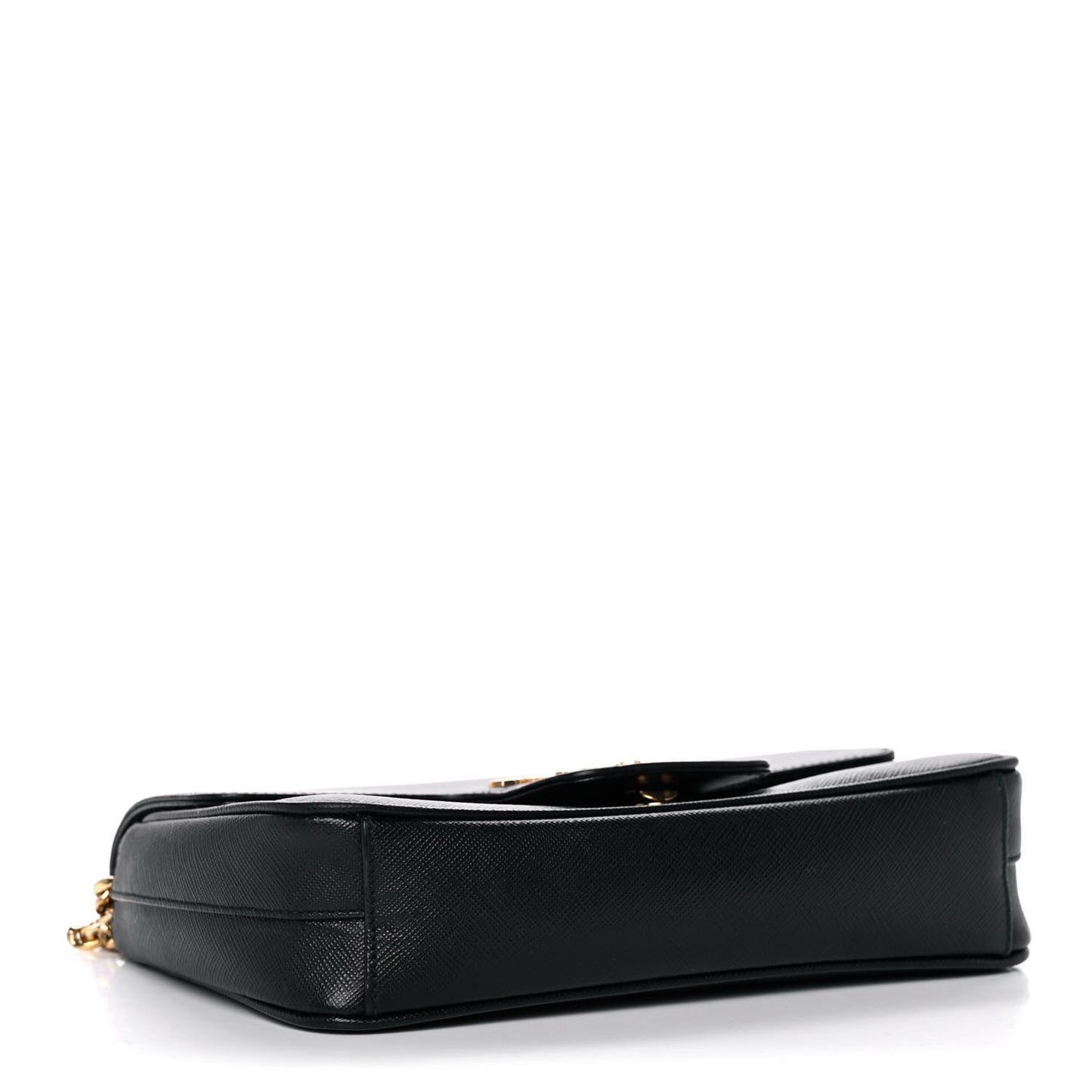 Saffiano Flap Shoulder Bag Black