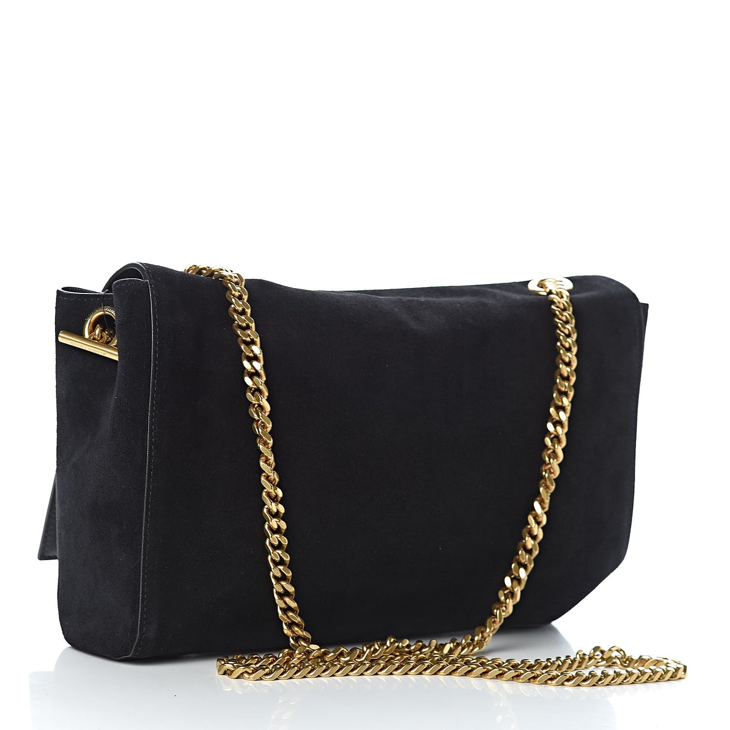 Saint Laurent Smooth Calfskin Suede Medium Reversible Monogram Kate Satchel Black 5 of 15