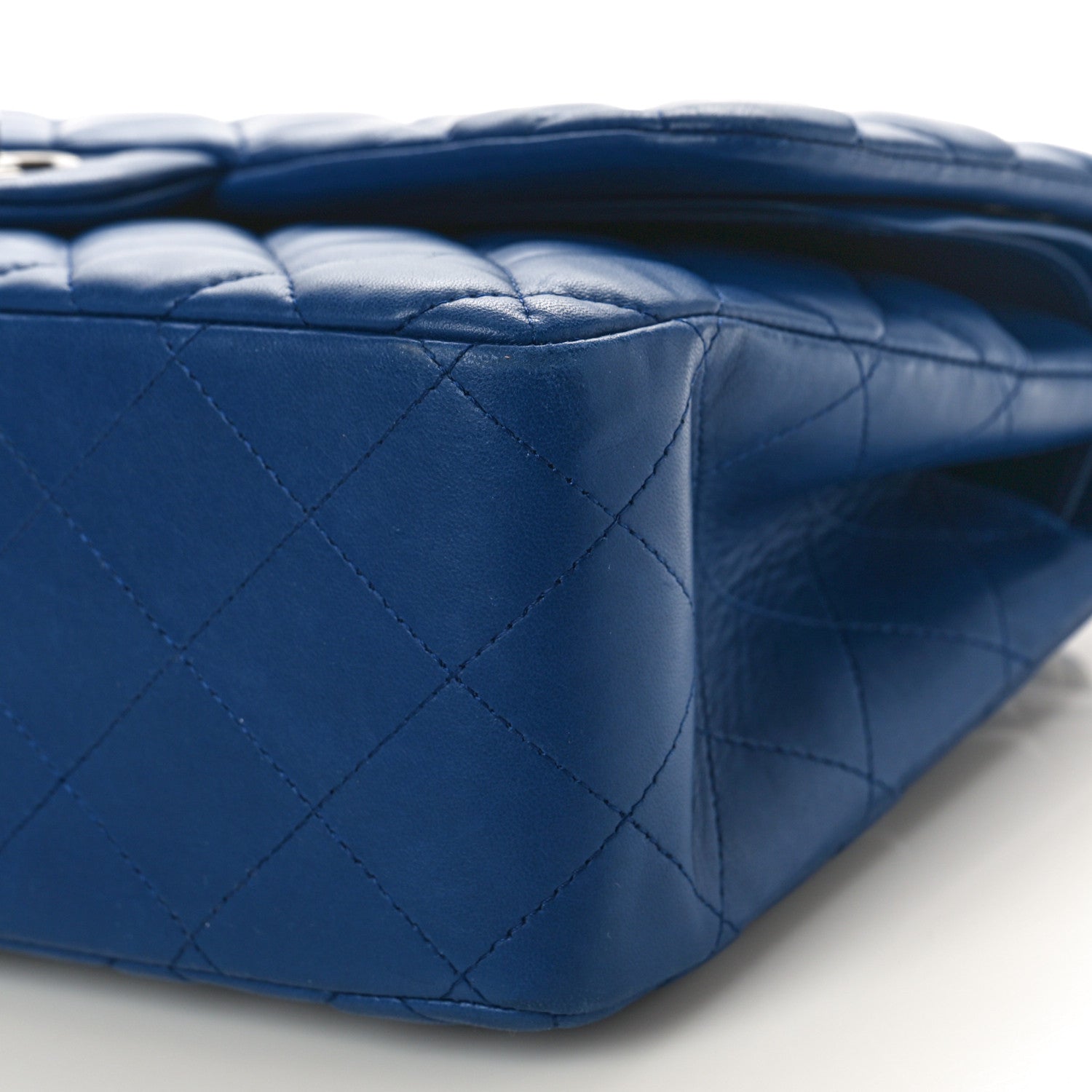 Chanel Lambskin Quilted Jumbo Double Flap Blue 9 of 9