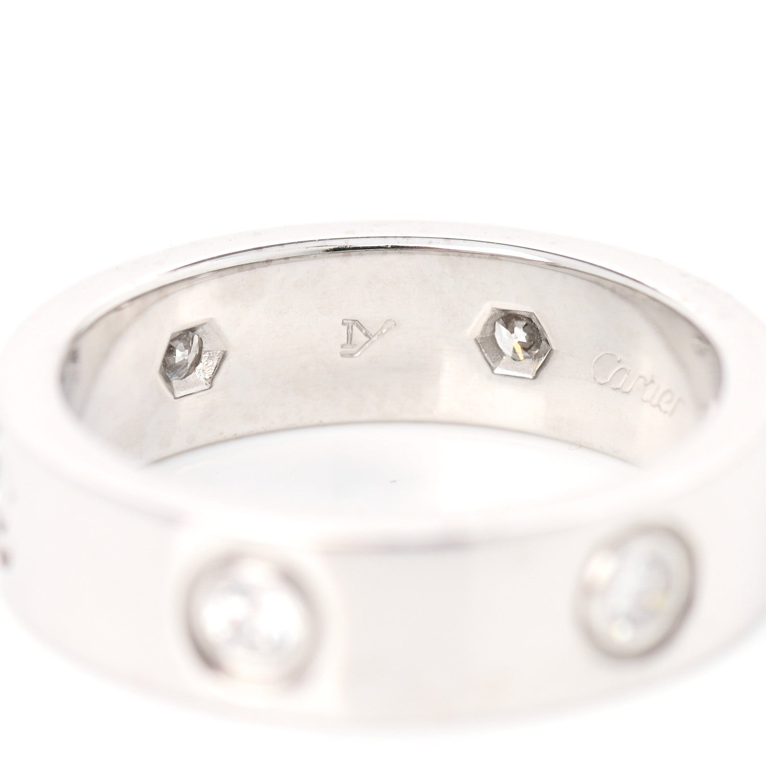 Cartier 18K White Gold 6 Diamond 5.5mm LOVE Ring 54 7 8 of 9