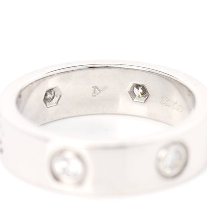 Cartier 18K White Gold 6 Diamond 5.5mm LOVE Ring 54 7 8 of 9