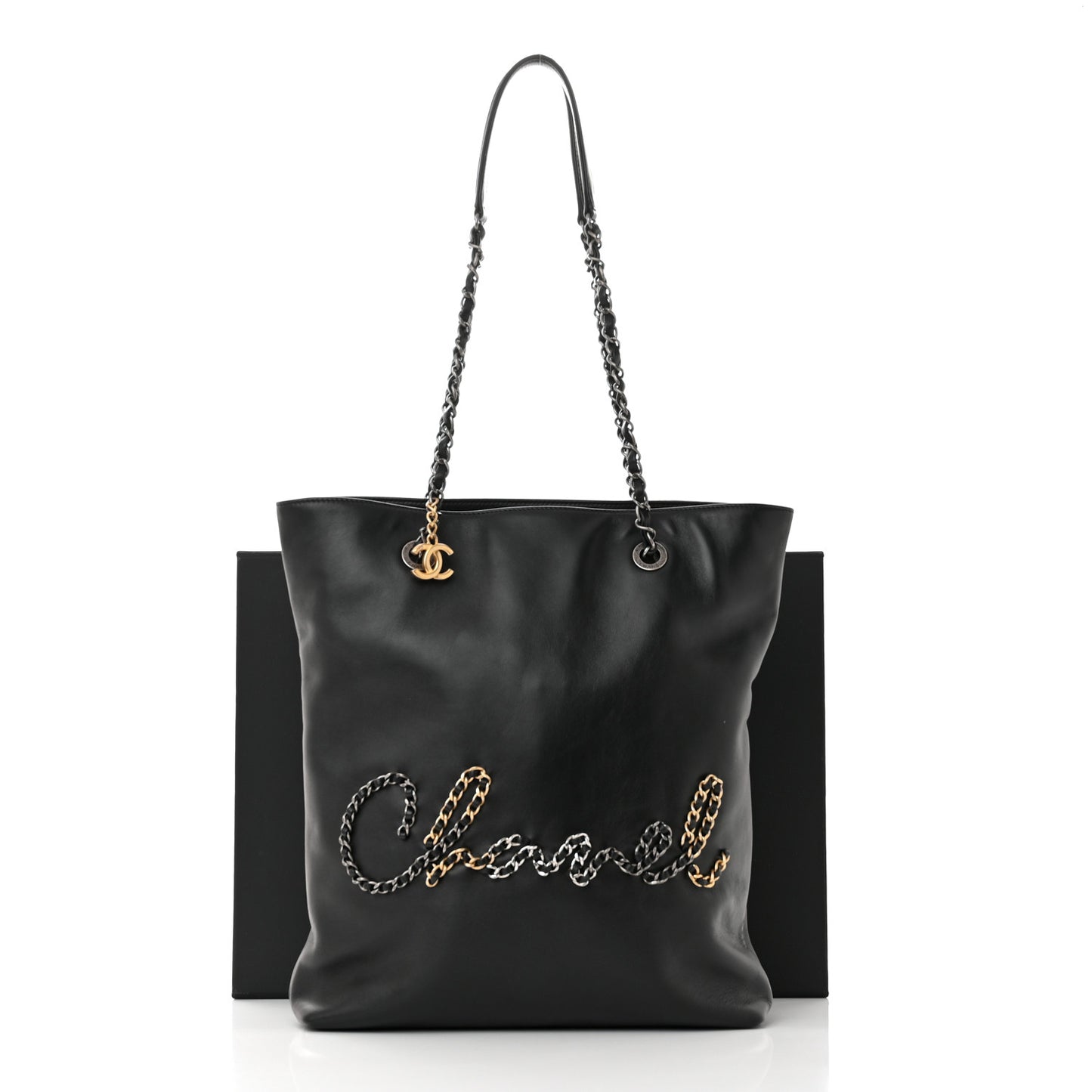 Calfskin Chain 20s Signe Tote Black