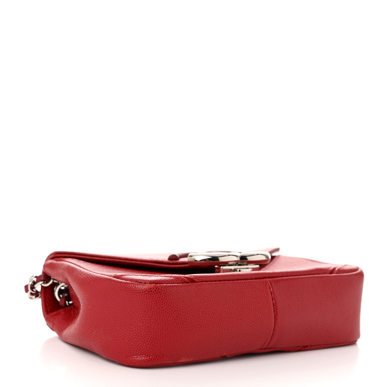 Chanel Caviar Macro Chevron Small Single Flap Red 4 of 11