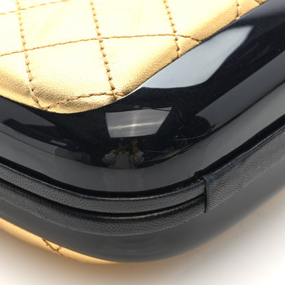 Chanel Lambskin Quilted Plexiglass Box Bag Black Gold 9 of 11