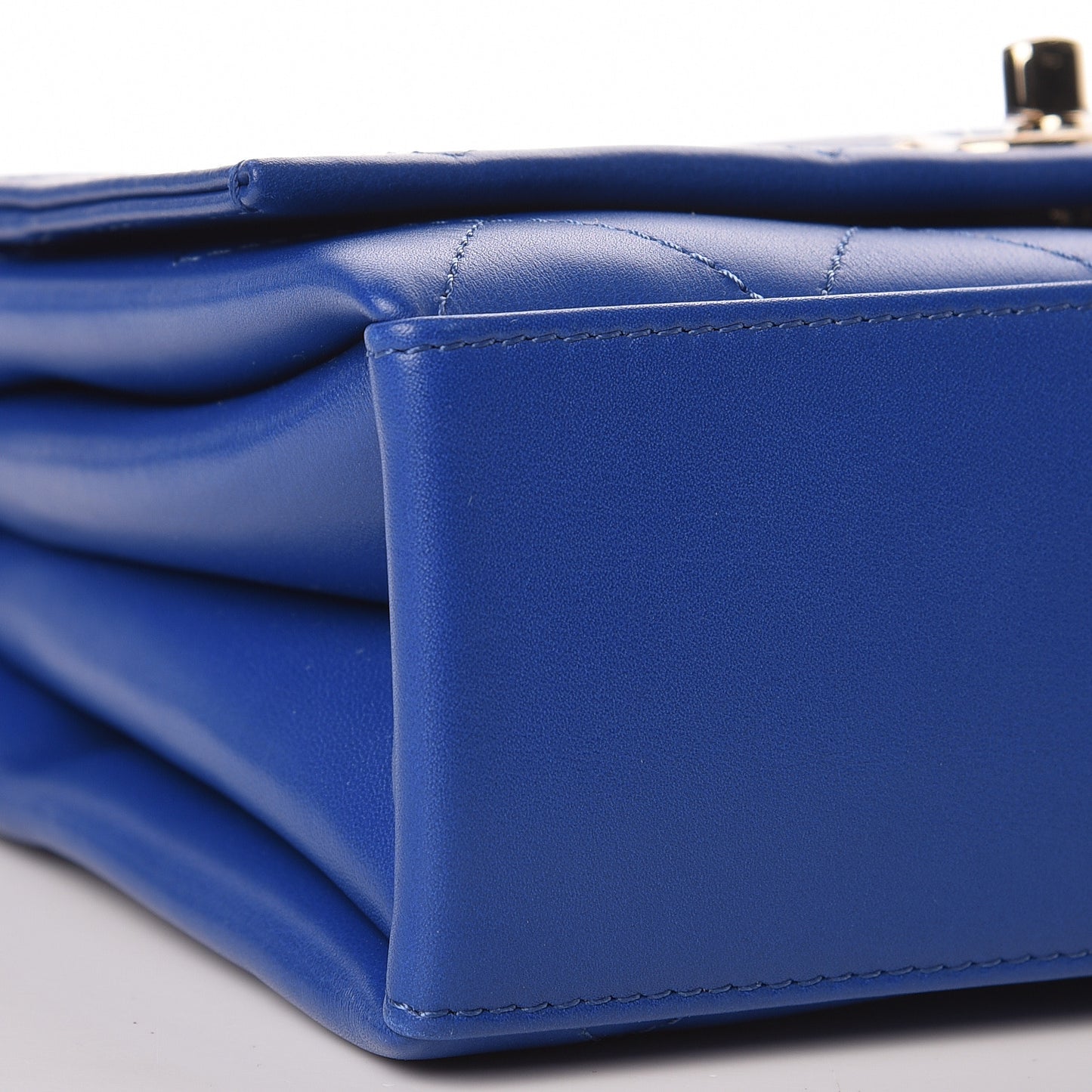 Calfskin Stitched Flap Dark Blue