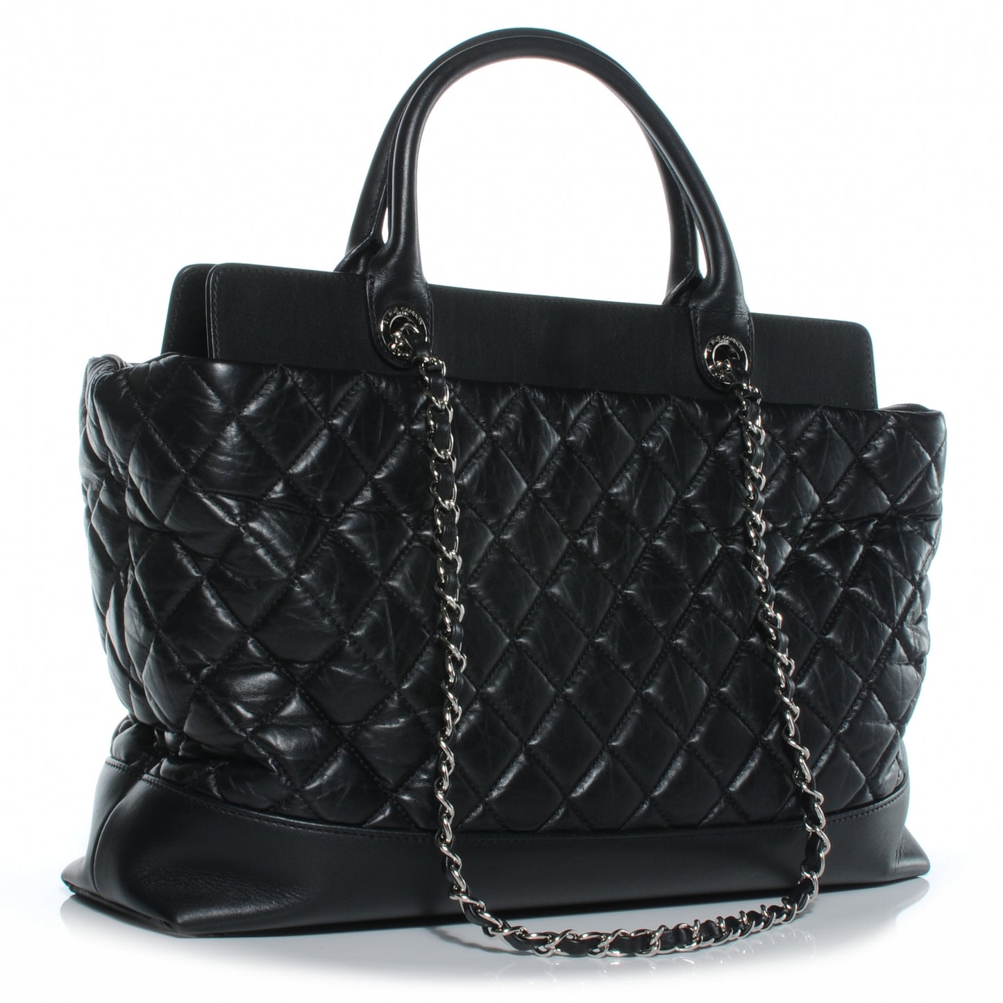 Aged Calfskin Be CC Tote Black