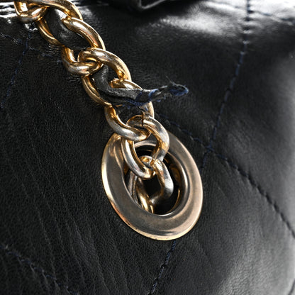 Prada Nappa Quilted Chain Shoulder Bag Navy 10 of 11
