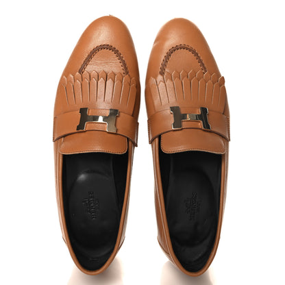 Hermes Goatskin Womens Royal Loafers 38 Naturel 2 of 10