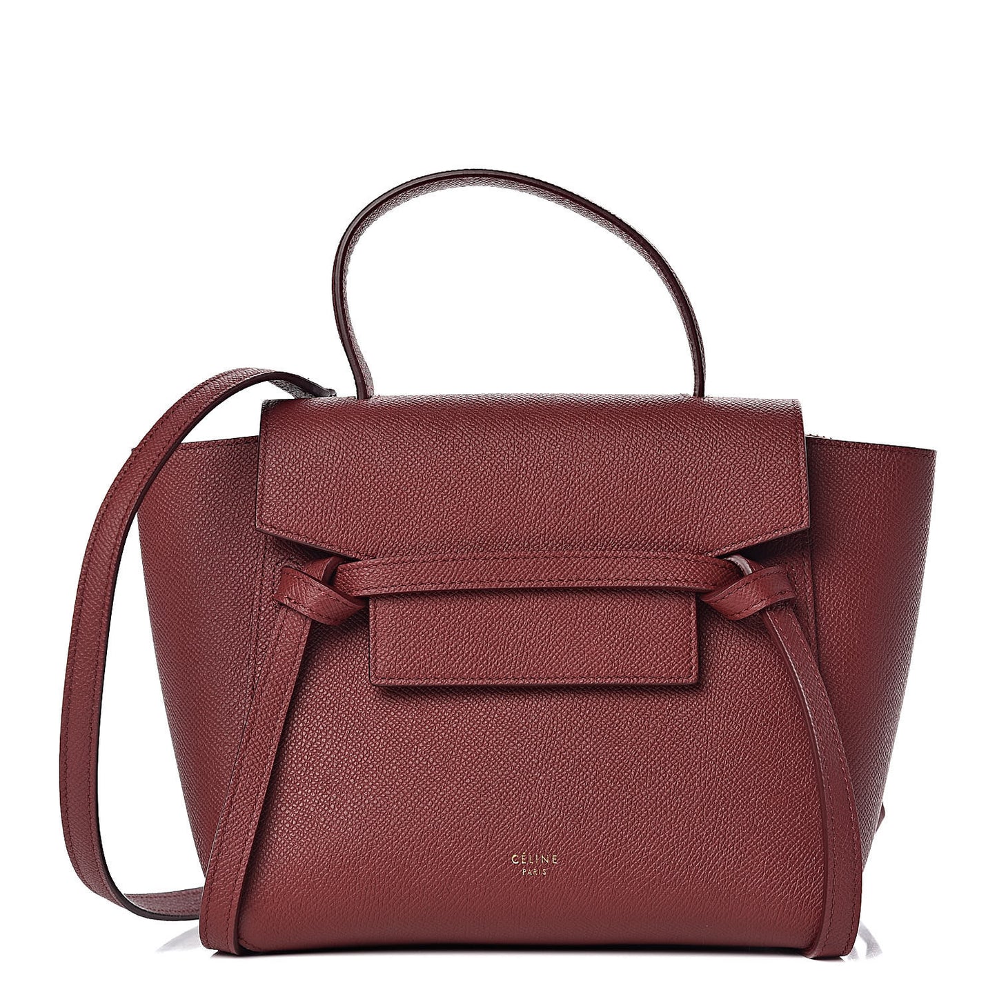 Grained Calfskin Nano Belt Bag Ruby