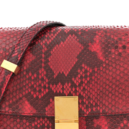 Celine Snakeskin Medium Classic Box Flap Red 7 of 12
