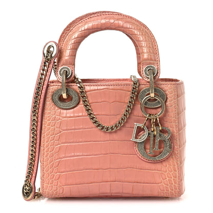 Christian Dior Alligator Crystal Mini Lady Dior Pink 1 of 12