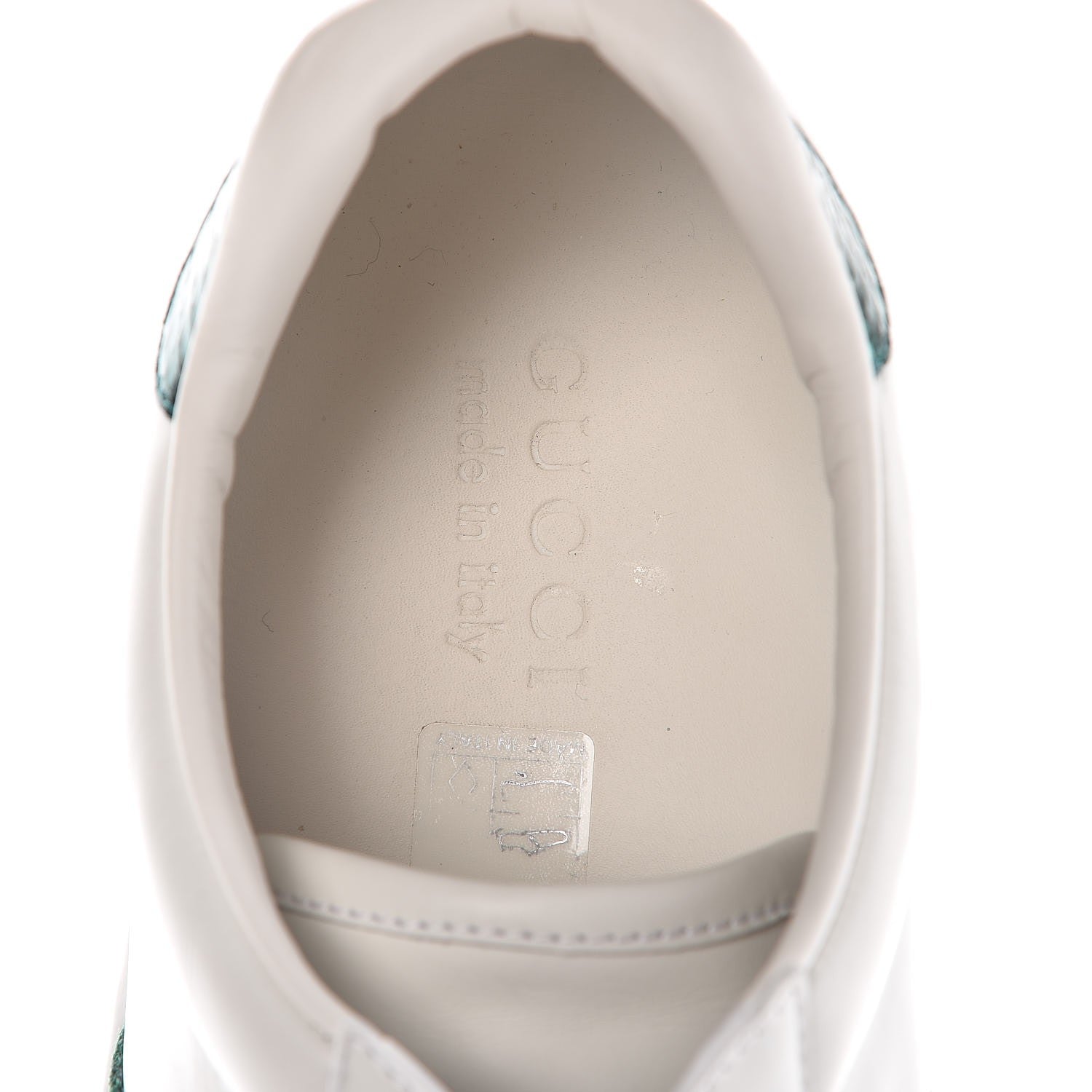 Gucci Miro Soft Calfskin Laminated Ayers Web Bee Embroidered Mens Ace Sneakers 9.5 White Red Flame Green 6 of 12